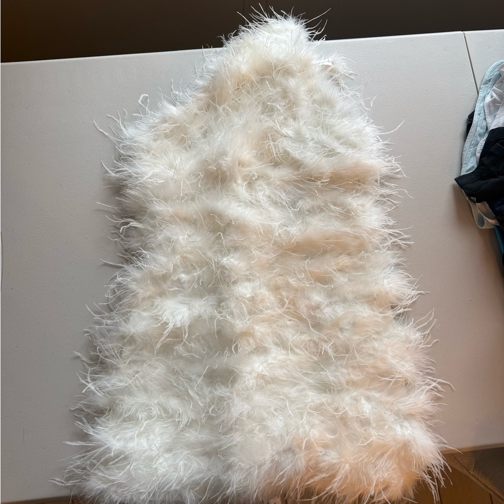 Fashion Nova White Feathered Dress - Picture 4 of 5